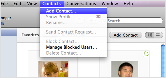 how to send contact request on skype