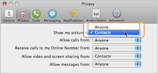 Profile picture privacy setting
