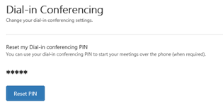 Skype for business 呼入式电话会议PIN码重置